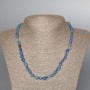 Blue Aventurine Necklace, natural stone, faceted, diameter 7x9 mm, length 47 cm