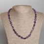 Necklace with natural amethyst, faceted gemstone beads, 8×10 mm diameter, 49 cm length