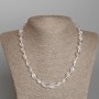 Faceted Rock Crystal Necklace, bead size 9×12 mm, length 48 cm