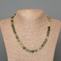 Hairy Rutile Quartz Necklace, natural stone, faceted cube beads, 7 mm diameter, 50 cm length