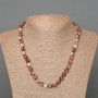 Necklace with Tourmaline - Faceted Cube Beads, Natural Stone, 7 mm Diameter, 49 cm Length