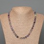 Clearance! Fluorite necklace with natural fluorite, faceted cube beads, 7 mm diameter, 50 cm length