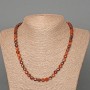 Brown Garnet Necklace with Natural Faceted Cube Beads, 6.5 mm Diameter, 49 cm Length