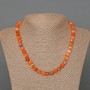 Carnelian Necklace with natural stone, faceted cubes, 7 mm diameter ±, length 47 cm ±
