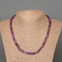 Amethyst cube-cut necklace, natural stone, diameter 7mm ±, length 50cm ±