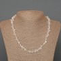 Mountain Crystal Necklace - natural stone chip, 6x3 mm diameter, 48 cm length