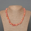 Rhodonite necklace with natural stone chips, 8x3 mm beads, length 47 cm