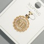 Pendant 'Allah' Xuping with white crystals, diameter 17 mm, length 26 mm, 18K gold plating
