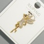 Pendant "Fairy" Xuping with White Crystals, Diameter About 15×29.5 mm, Length About 29.5 mm, 18K Gold Plating