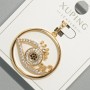 Pendant 'Eye' Xuping with white and black crystals, 26 mm diameter, 33 mm length, 18K gold plating
