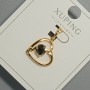 Pendant 'Heart' Xuping with a Black Crystal, diameter 15×14 mm, 5 mm ±, length 22.5 mm ±, 18K gold plating