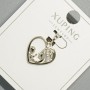 Pendant "Heart" Xuping with white crystals, diameter 15.5×15 mm, length 20 mm, rhodium-plated