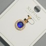 Xuping Pendant with Blue Crystal and White Rhinestones, Diameter 10.5 mm, Length 18.5 mm, 18K Gold Plating