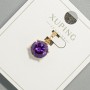 Xuping Pendant with Violet Crystal, 9 mm Diameter, 17 mm Length, 18K Gold Plating