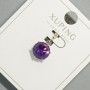 Pendant Xuping with Violet Crystal, 9 mm diameter, 17 mm length, rhodium-plated