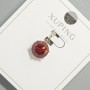 Xuping Pendant with Red Crystal, Diameter 9mm, Length 17mm, Rhodium