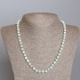 Angelite necklace with natural stone, faceted bead, 6mm diameter, 49cm length