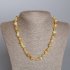 Yellow Agate Necklace, Natural Stone, Faceted Beads, 7×5 mm diameter, 47 cm length