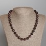 Garnet Necklace with natural stone smooth beads, diameter 10.5 mm, length 50 cm