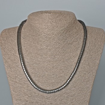 Hematite Necklace 'Zigzag', 6x4 mm diameter, 48 cm length