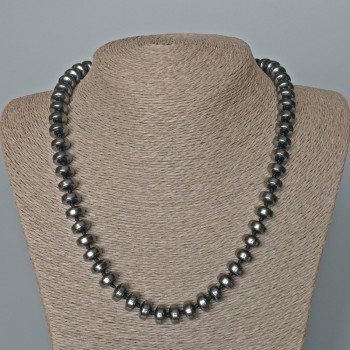 Hematite Smooth Rondelle Necklace, diameter 10×6 mm, length 50 cm ±