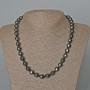 Hematite Necklace with Faceted Round Beads, 10 mm Diameter, 48 cm Length