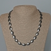 Oval Hematite Necklace, diameter 10×14 mm ±, length 49 cm ±