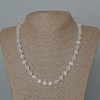 White Cat's-Eye Bead Necklace, smooth beads, 8.5 mm diameter, 49 cm length