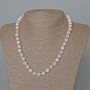 Necklace White Quartz natural stone faceted bead, diameter 8 mm+-, length 48 cm+