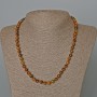 Yellow petersite necklace, natural stone, smooth beads, diameter 6.5 mm, length 48 cm