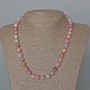 Multicolored jadeite necklace with smooth beads, 8.5 mm diameter, 49 cm length