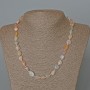 Morganite Necklace, natural stone, faceted beads, diameter 9x12 mm, length 49 cm