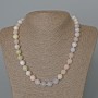 Morganite Necklace with natural stone, faceted bead, diameter 10 mm, length 49 cm