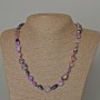 Charoite Necklace, natural stone, faceted beads, diameter 10x12 mm, length 50 cm