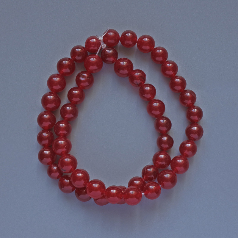 Synthetic Tourmaline Beads (artificial) - Smooth Round Beads, 8 mm Diameter, 37 cm Length on Beading Thread