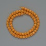 Citrine beads, smooth balls, 6.5 mm diameter, 38 cm length on thread