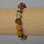Yellow Agate Bracelet with smooth beads, 10 mm diameter, 18 cm length ± (stretch)