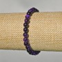 Purple Cat's Eye Bracelet with Natural Stone, Smooth Beads, 6 mm Diameter, 18 cm Length (Stretch)