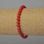 Natural Coral Bracelet with Smooth Bead, 5 mm Diameter, 18 cm Length (Stretch)