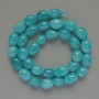 Aquamarine Beads, Natural Stone Briolette, Diameter 9×12 mm, Length 38 cm on Thread