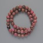 Rhodonite Beads, Smooth 8mm on Thread