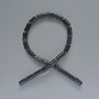 Black Agate Cylindrical Beads 8×16 mm, 38 cm strand