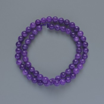 Sugilite Beads (Artificial) Smooth Round Beads, 6.5 mm Diameter, 39 cm Length on Thread