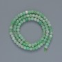 Emerald beads, natural stone, faceted cube, 4 mm diameter, 38 cm length on thread