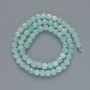 Aquamarine Beads, Natural Stone, Faceted Cubes, Diameter 5.5 mm, Length 38 cm on Thread