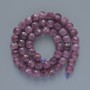 Tourmaline Rubellite Beads, Natural Gemstone, Faceted Cube, Diameter 7 mm ±, Length 38 cm ±, On Thread