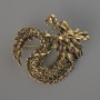 Dragon brooch pendant in golden metal 42×42 mm