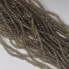 Seed beads Czech crystal transparent champagne 'Rondelle', diameter 3.5x2.5mm, length 38 cm +/- on thread