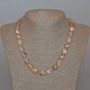 Rhodochrosite necklace, natural stone, faceted beads, diameter 10×13 mm +-, length 48 cm +-
