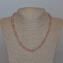 Strawberry Quartz Necklace, natural stone, smooth beads, diameter 6.5 mm, length 48 cm